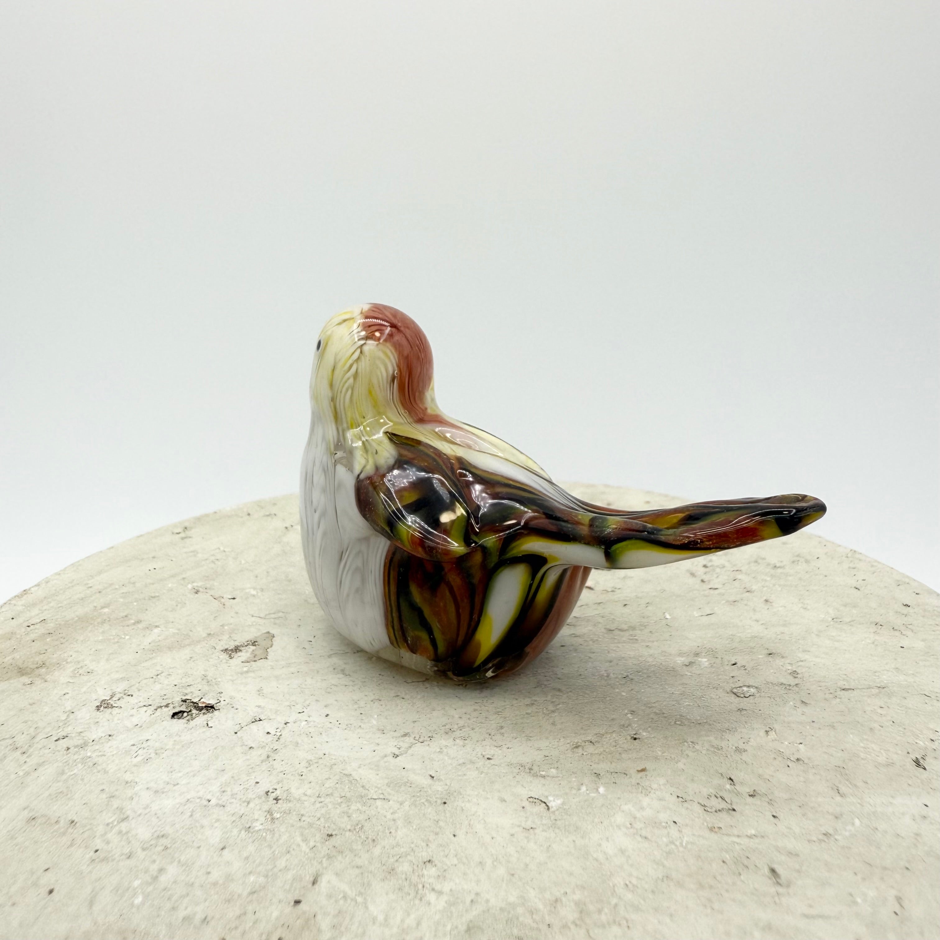 Vintage Murano Style Hand Blown Art Slag Glass Birds, Set of 3 Small Figurines
