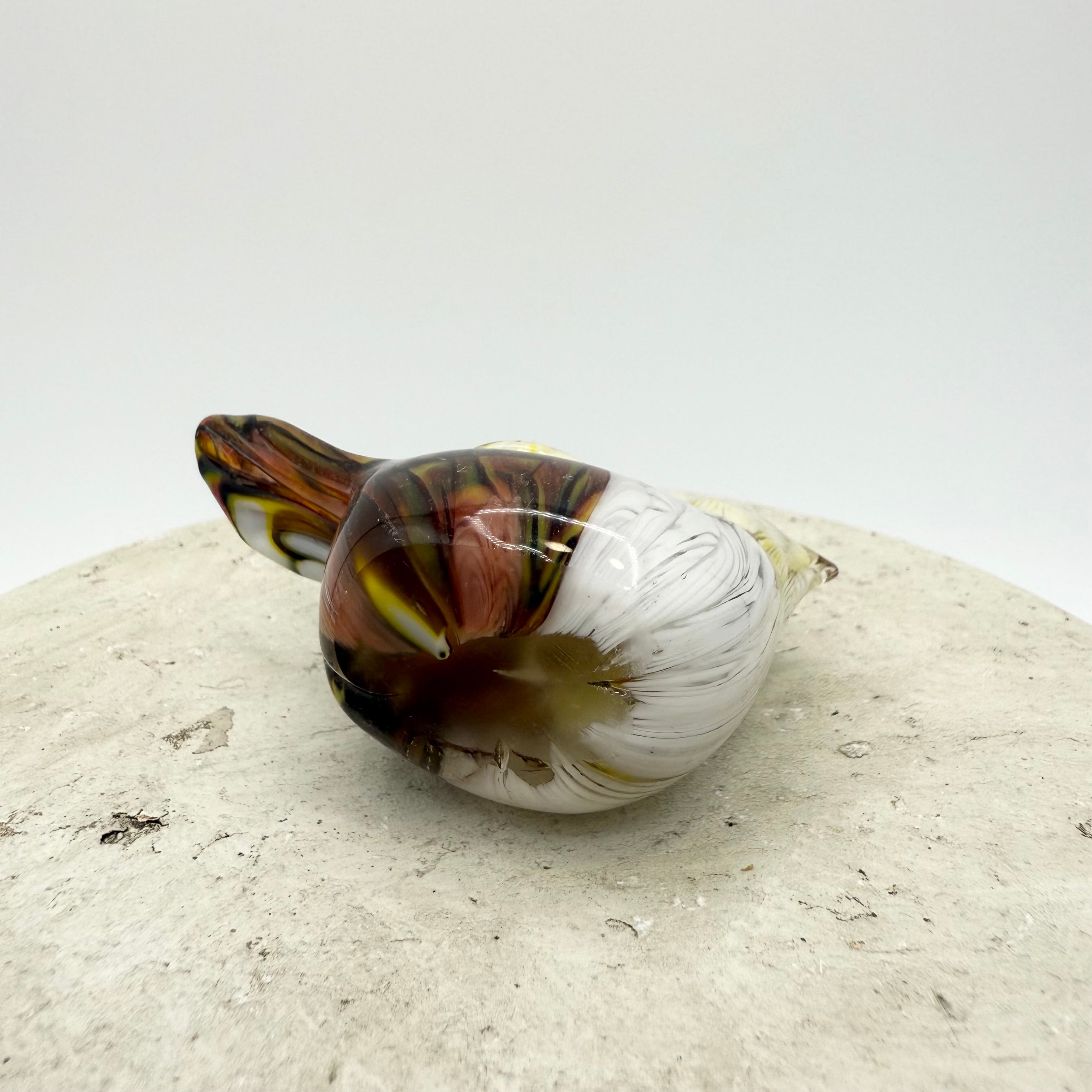 Vintage Murano Style Hand Blown Art Slag Glass Birds, Set of 3 Small Figurines