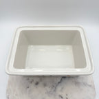 Vintage Hoan porcelain baking dish with wheat and floral decoration, made in France. Beautiful and functional kitchen collectible.