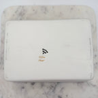 Vintage Hoan porcelain baking dish with wheat and floral decoration, made in France. Beautiful and functional kitchen collectible.