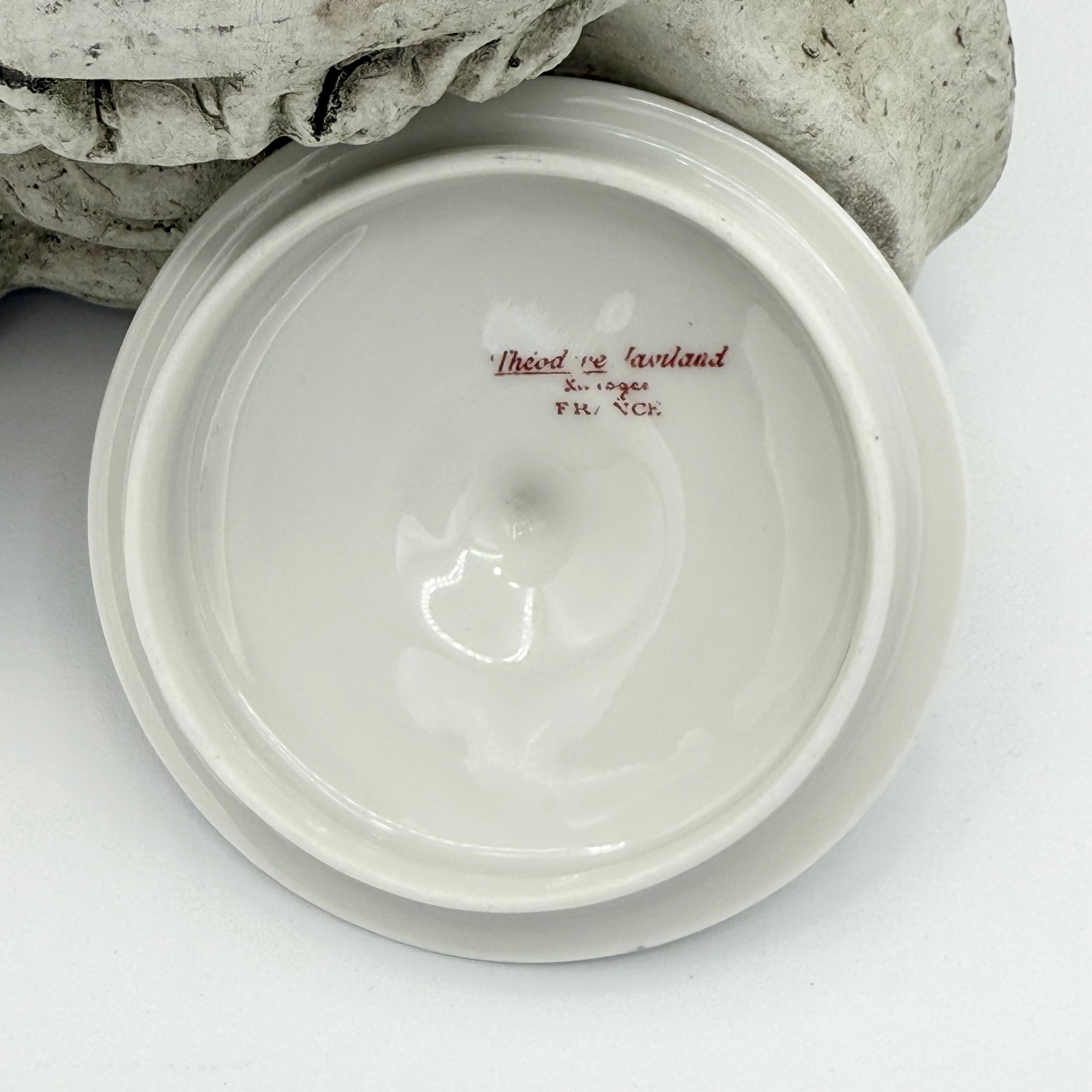 Antique Limoges floral sugar bowl and creamer with gold accents