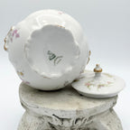 Antique Limoges floral sugar bowl and creamer with gold accents