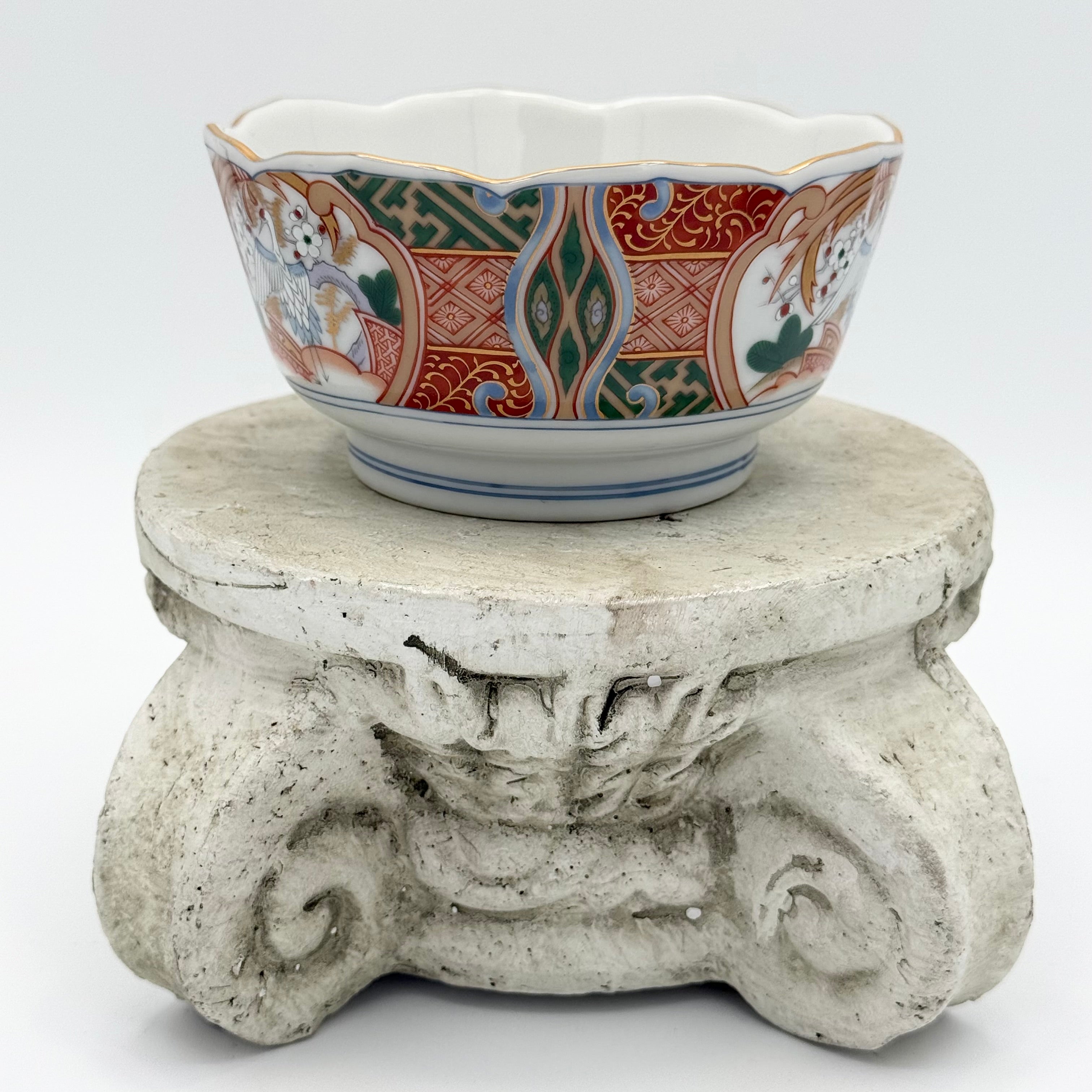 Andrea by Sadek Imari-Style Japanese Porcelain Bowl with Crane
