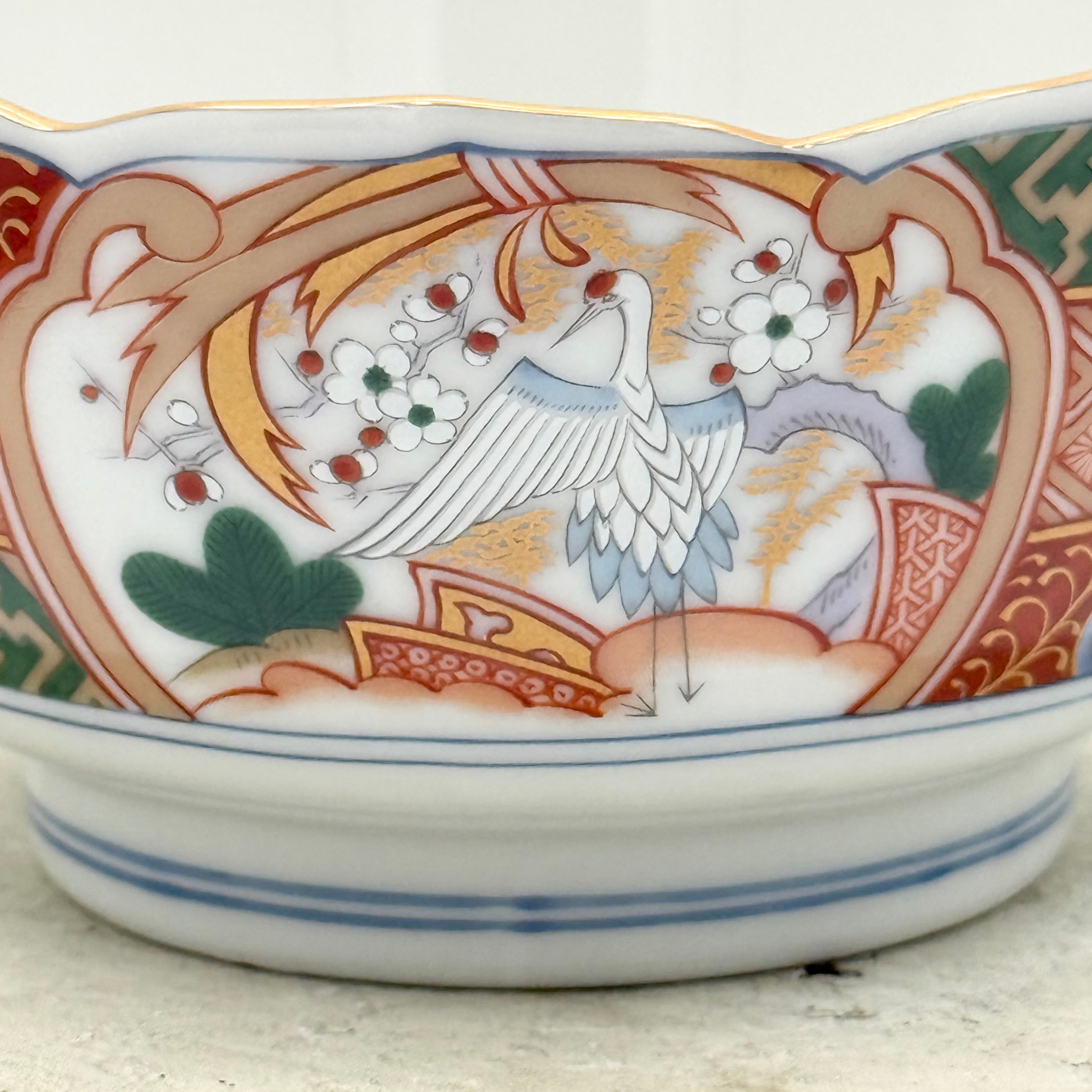 Andrea by Sadek Imari-Style Japanese Porcelain Bowl with Crane