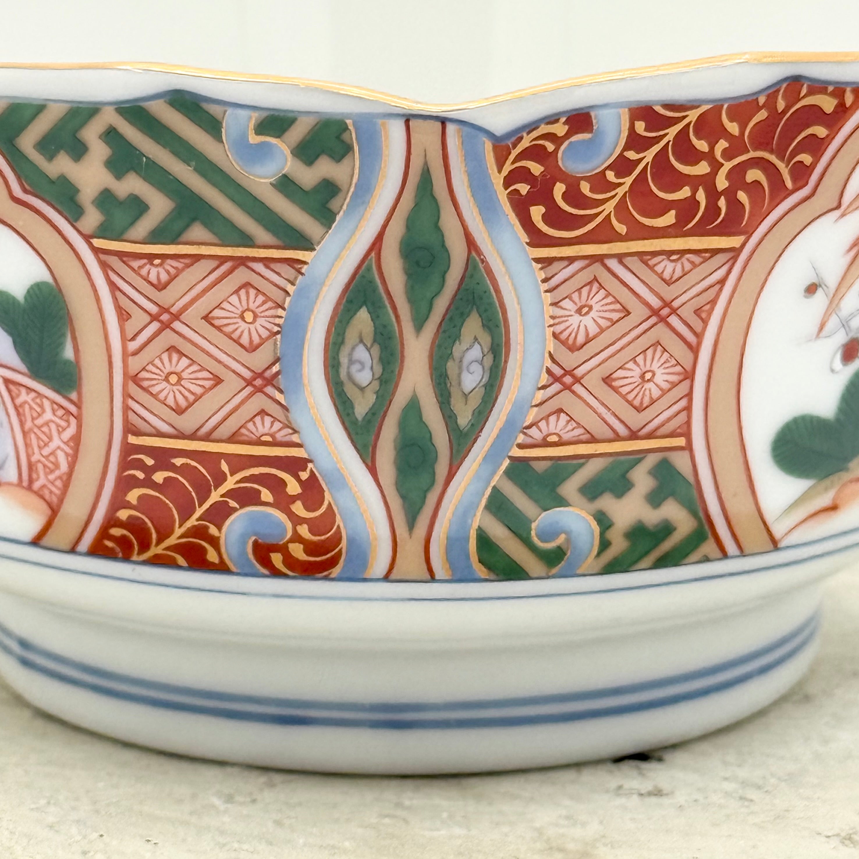 Andrea by Sadek Imari-Style Japanese Porcelain Bowl with Crane