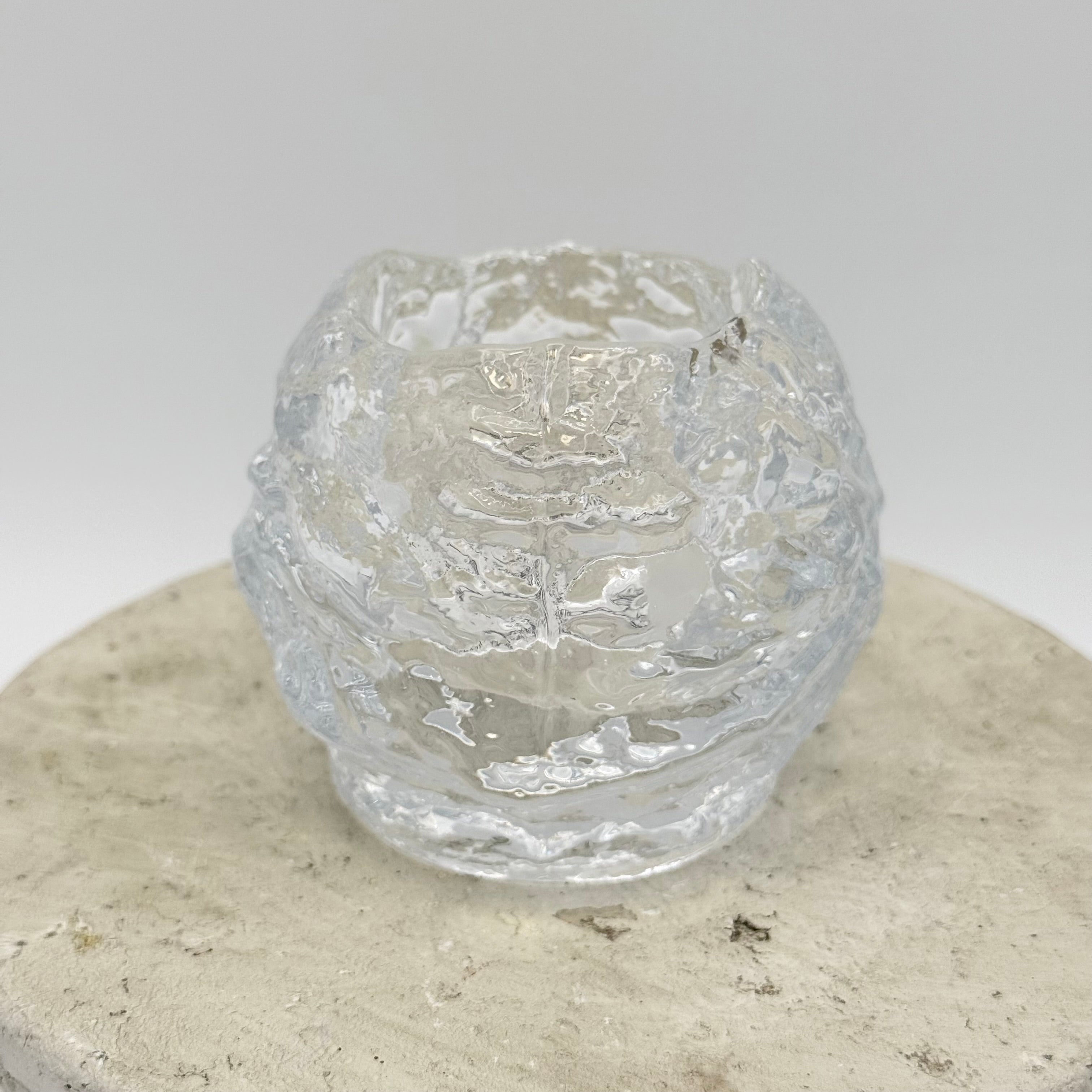 Kosta Boda Clear Snowball Candle Holder, Small