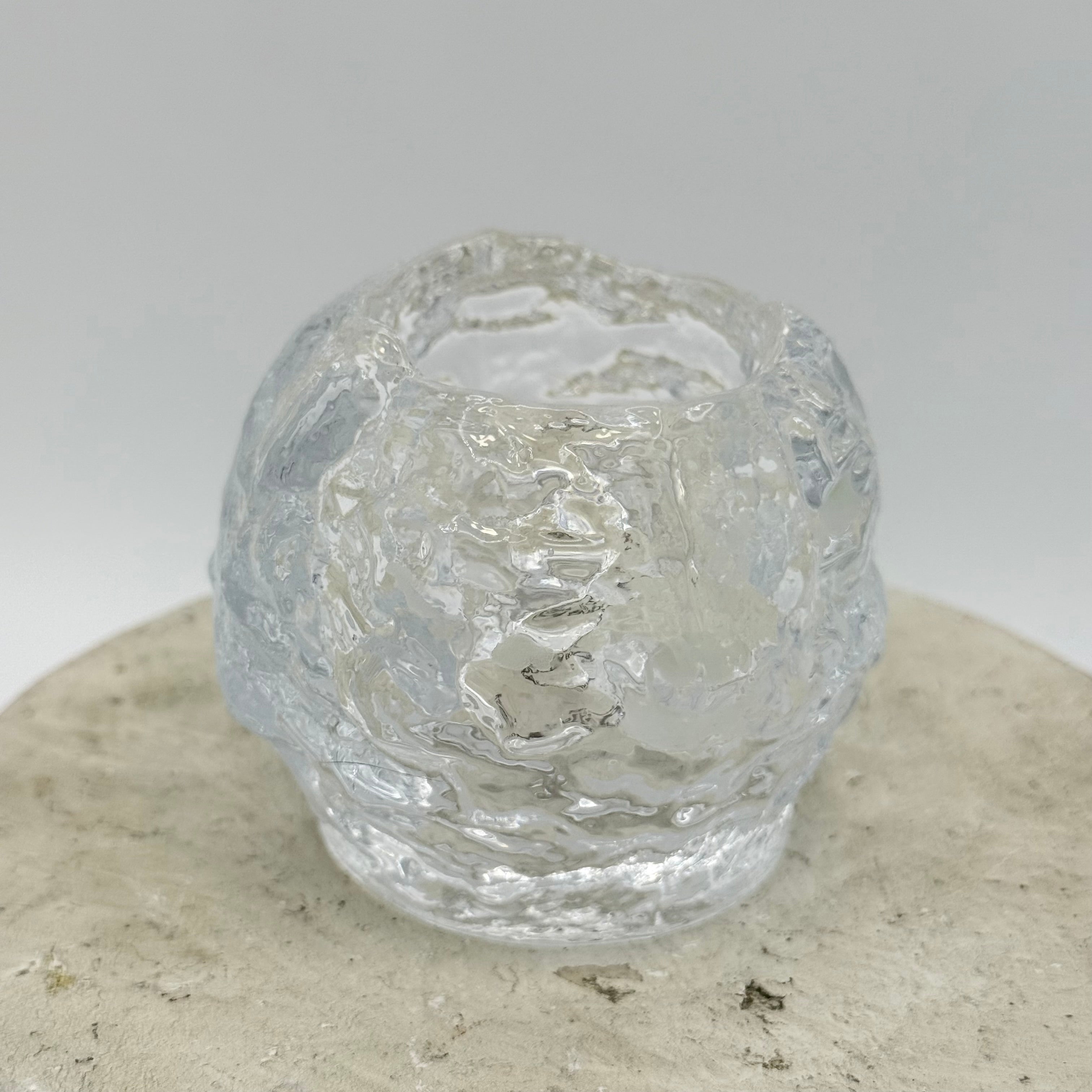 Kosta Boda Clear Snowball Candle Holder, Small