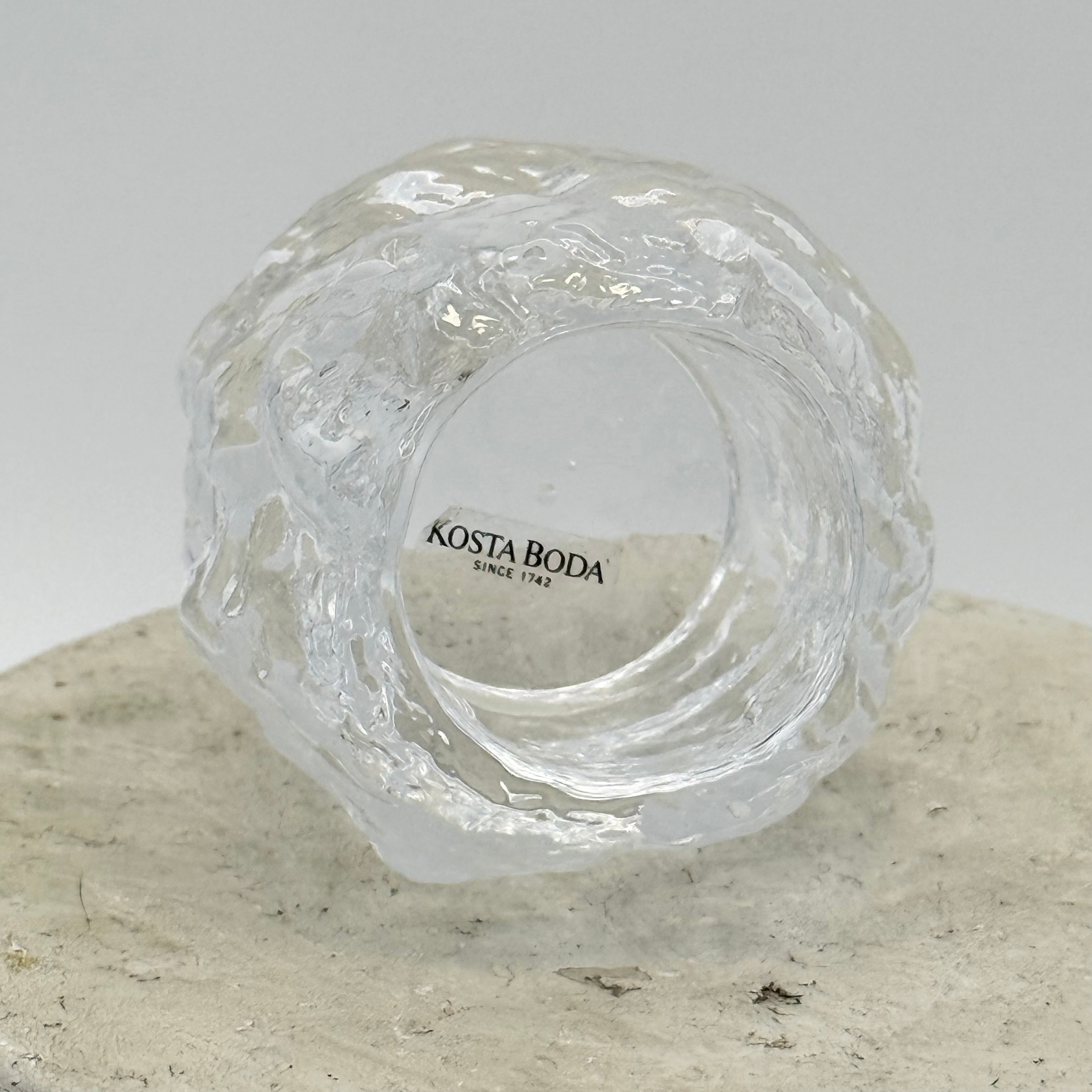 Kosta Boda Clear Snowball Candle Holder, Small