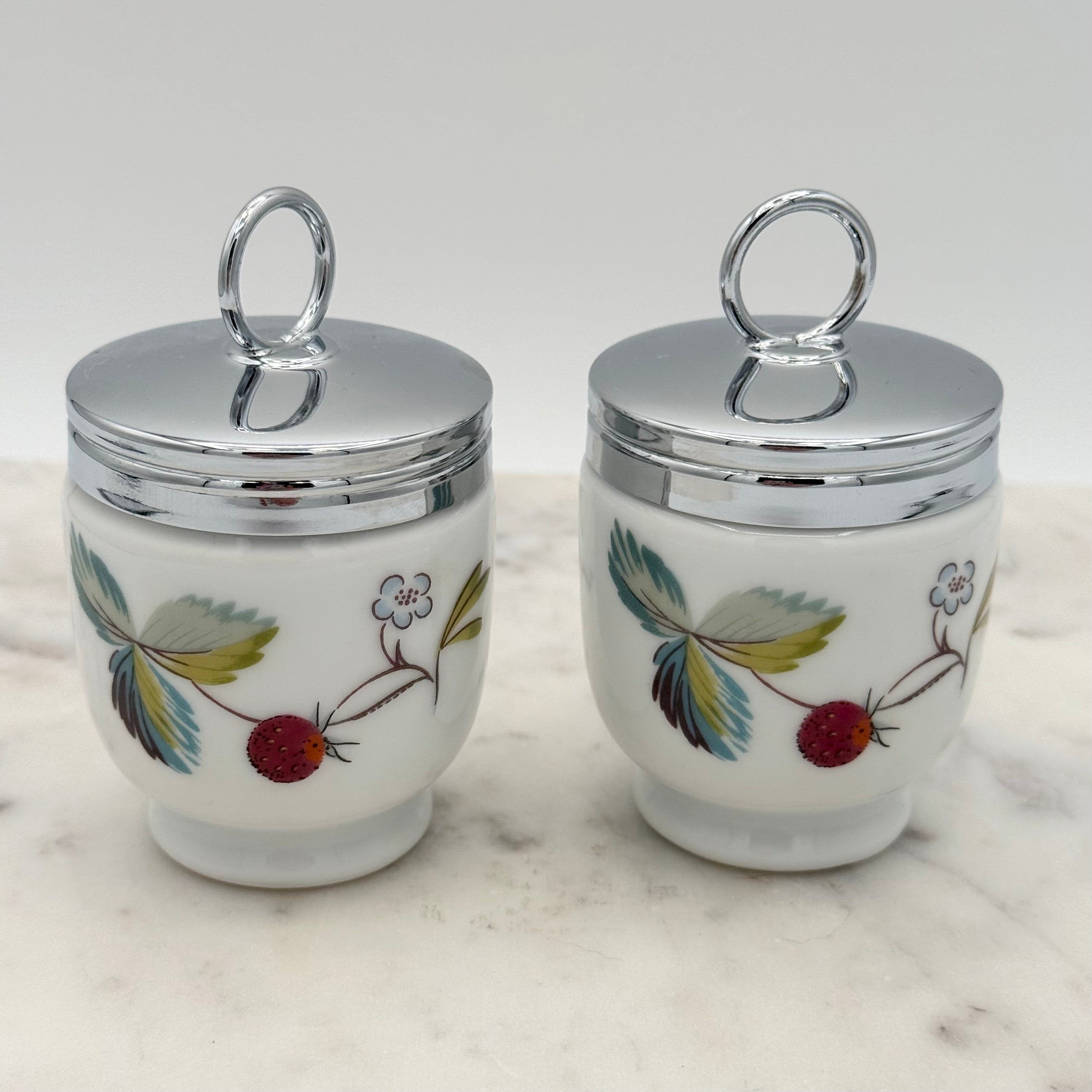 Vintage Royal Worchester Egg Coddler Raspberry and Butterfly, Small (Sold Separately)