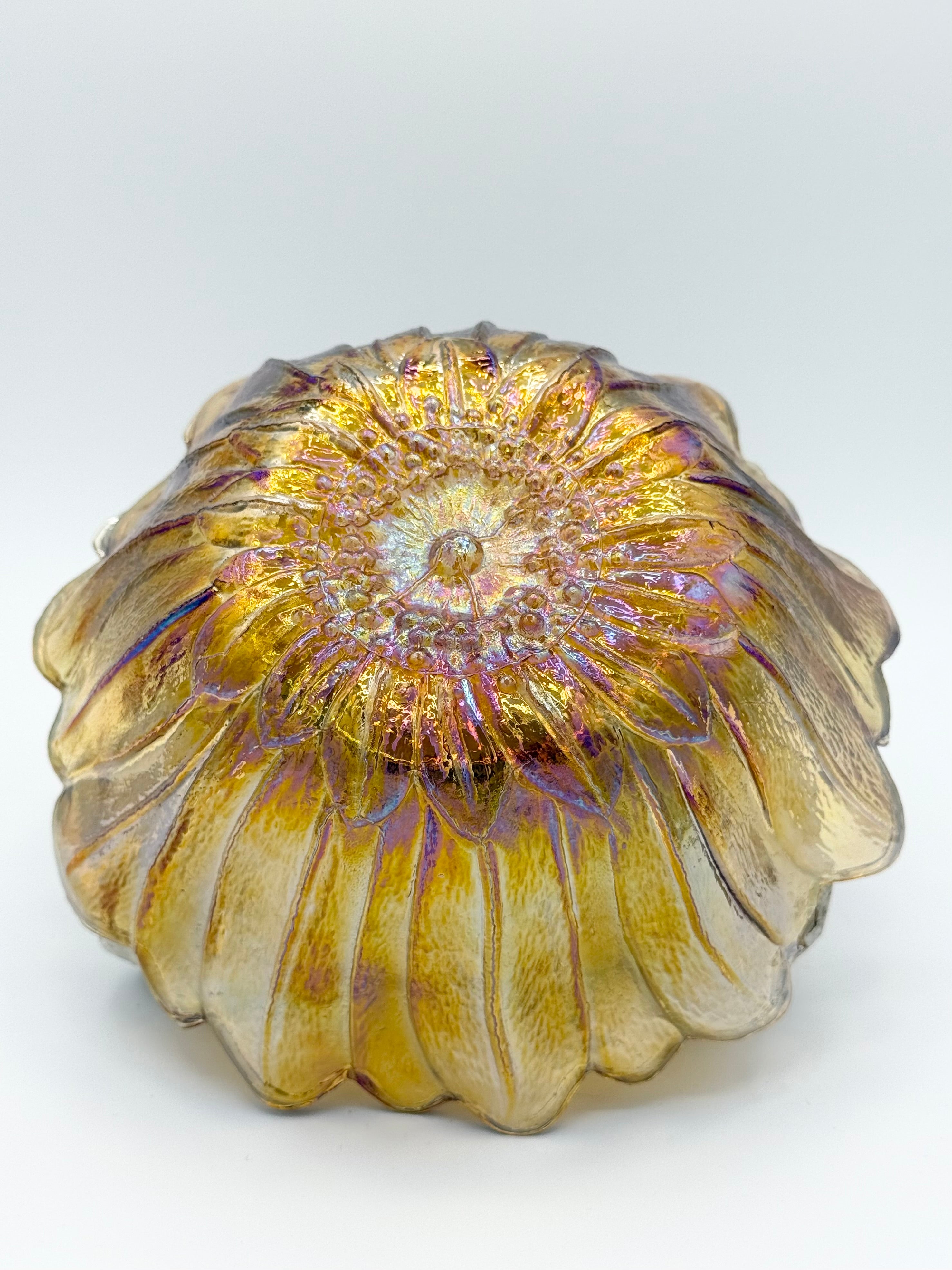Indiana Carnival Glass Lily Pons Bowl In Iridescent Marigold, Medium