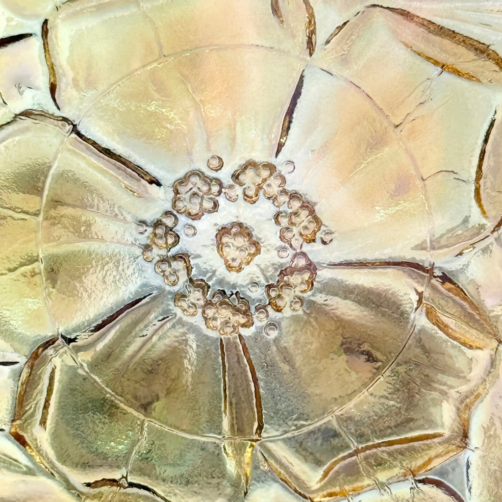 Indiana Carnival Glass Lily Pons Bowl In Iridescent Marigold, Large