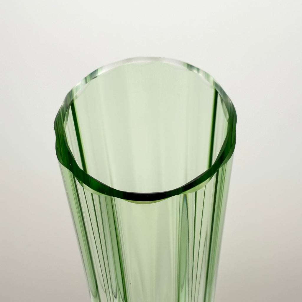 Rare Vintage Bořek Šípek / Ajeto Glass Vase – Green & Yellow, Czech Art Glass