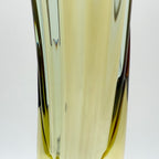 Rare Vintage Bořek Šípek / Ajeto Glass Vase – Green & Yellow, Czech Art Glass