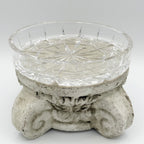 24% Lead Crystal Shallow Round Trinket / Nut Dish, Champagne Coaster, Set of 2