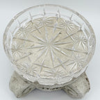 24% Lead Crystal Shallow Round Trinket / Nut Dish, Champagne Coaster, Set of 2