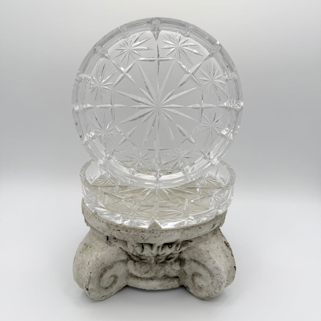 24% Lead Crystal Shallow Round Trinket / Nut Dish, Champagne Coaster, Set of 2