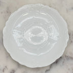 Antique O. & E.G. Royal Austria Ornate White Porcelain Footed Tea Cup and Saucer