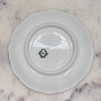 Antique O. & E.G. Royal Austria Ornate White Porcelain Footed Tea Cup and Saucer