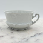 Antique O. & E.G. Royal Austria Ornate White Porcelain Footed Tea Cup and Saucer
