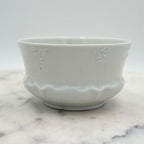Antique O. & E.G. Royal Austria Ornate White Porcelain Footed Tea Cup and Saucer