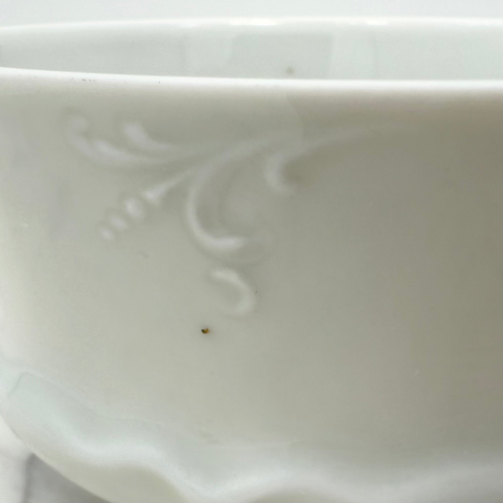 Antique O. & E.G. Royal Austria Ornate White Porcelain Footed Tea Cup and Saucer