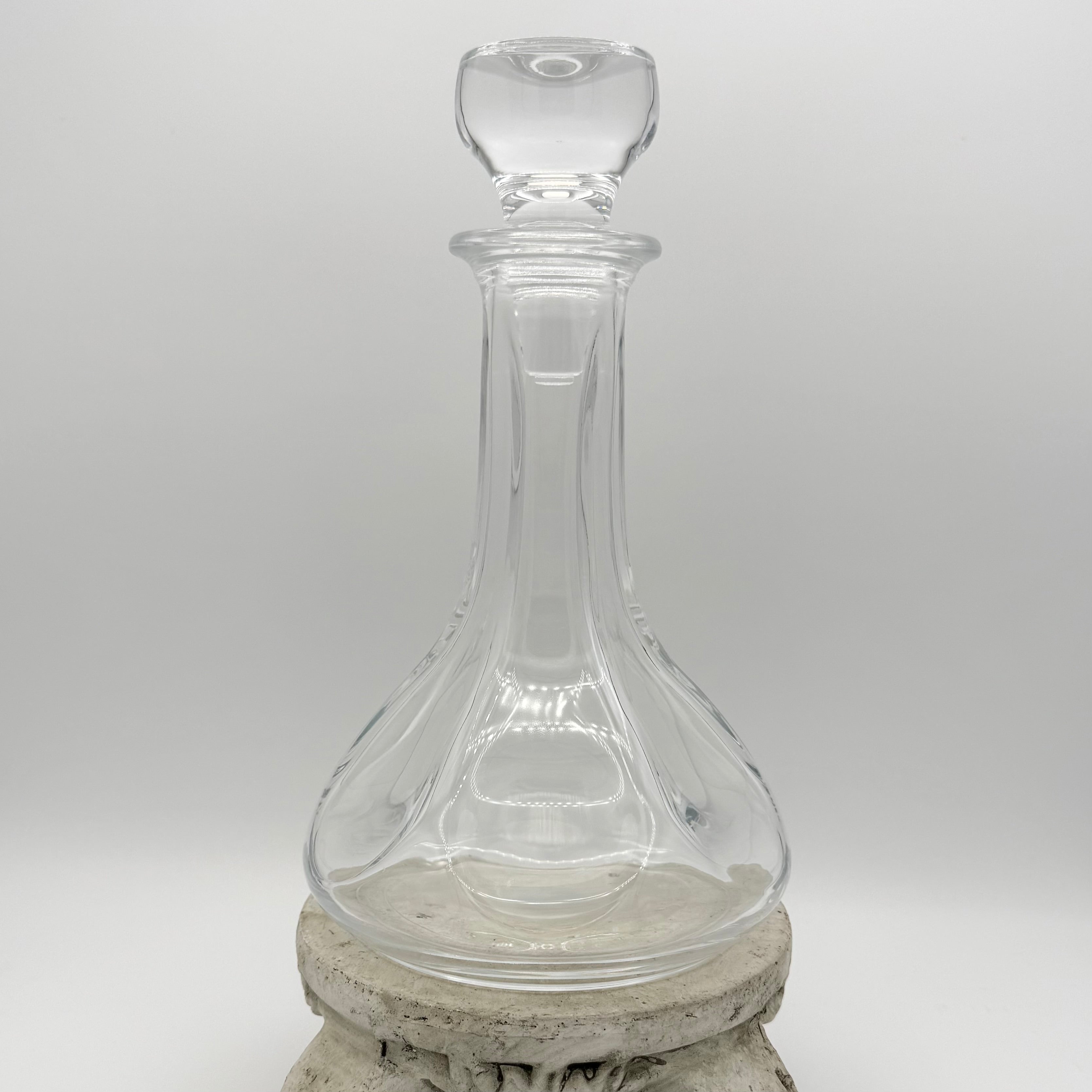 Vintage Cristal D'Arques 24% Lead Crystal Thumbprint Liquor Decanter with Stopper
