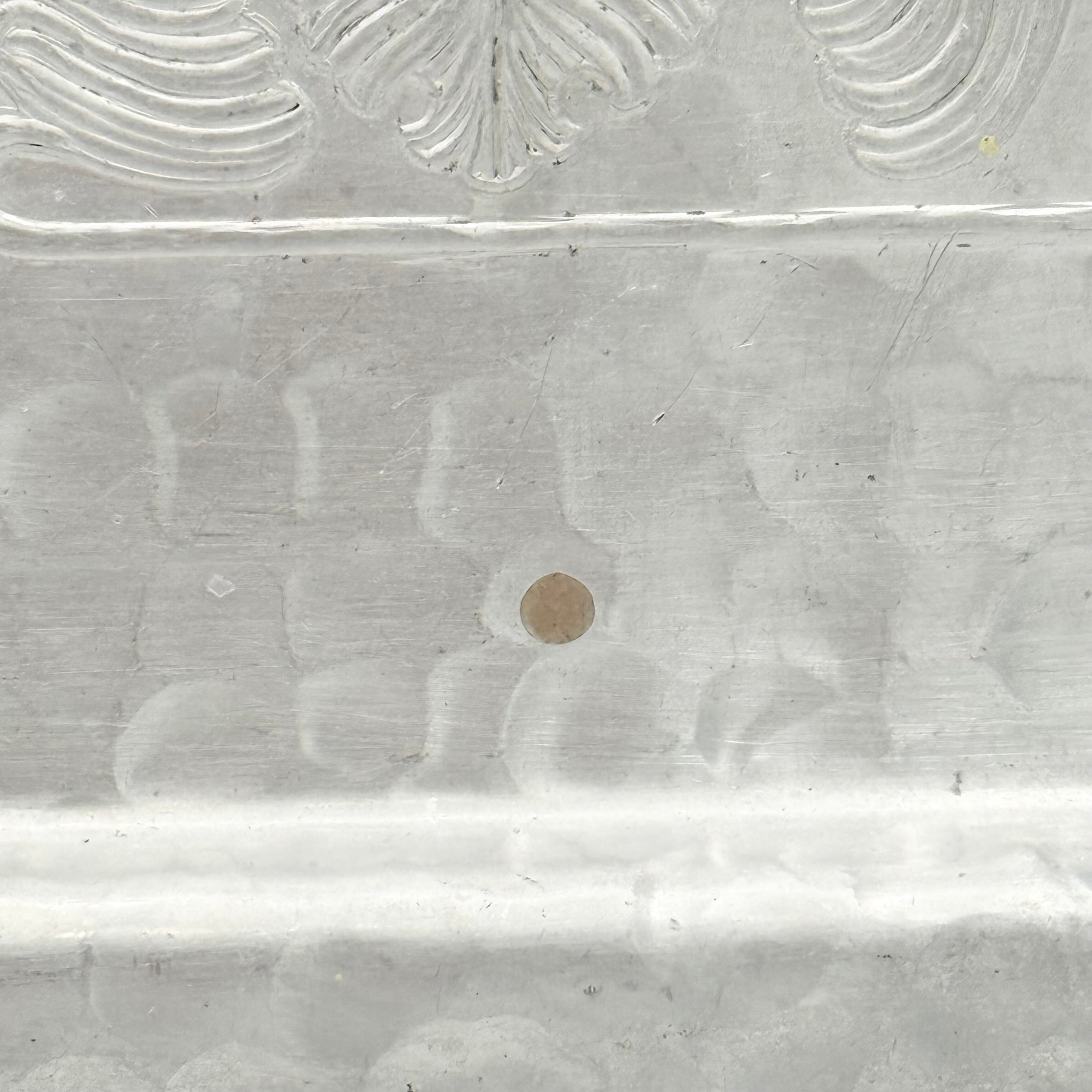 Trade Continental Hand Wrought Hammered Aluminum Serving Tray with Etched Acorns and Leaves