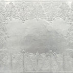 Trade Continental Hand Wrought Hammered Aluminum Serving Tray with Etched Acorns and Leaves