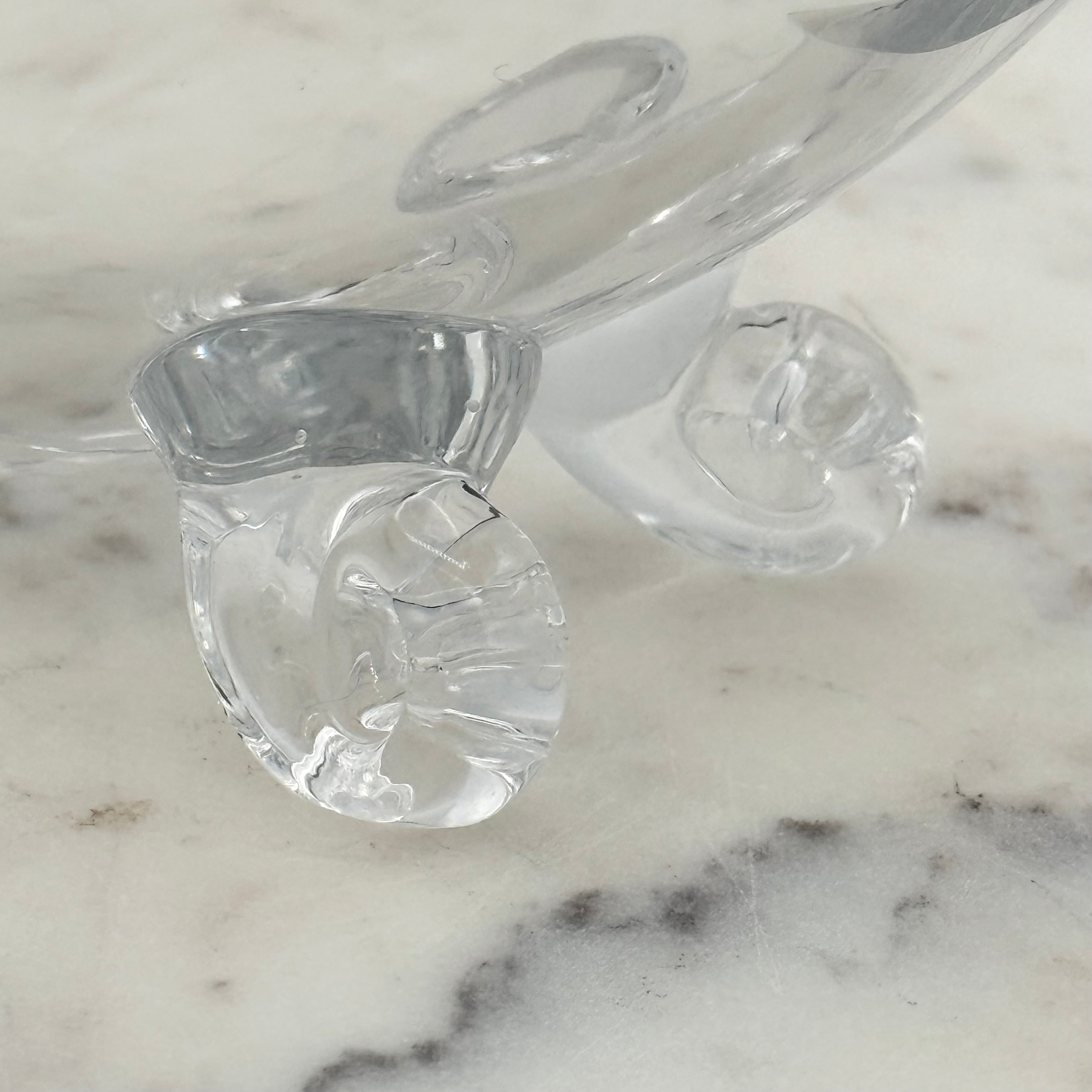 Vintage Footed 24% Lead Crystal Horn of Plenty Cornucopia Vase with Cut Facets