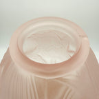 Pierre D’Avesn Art Deco Water Lilies Ball Vase in Pink Frosted Glass, c. 1930s