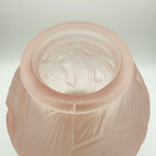 Pierre D’Avesn Art Deco Water Lilies Ball Vase in Pink Frosted Glass, c. 1930s