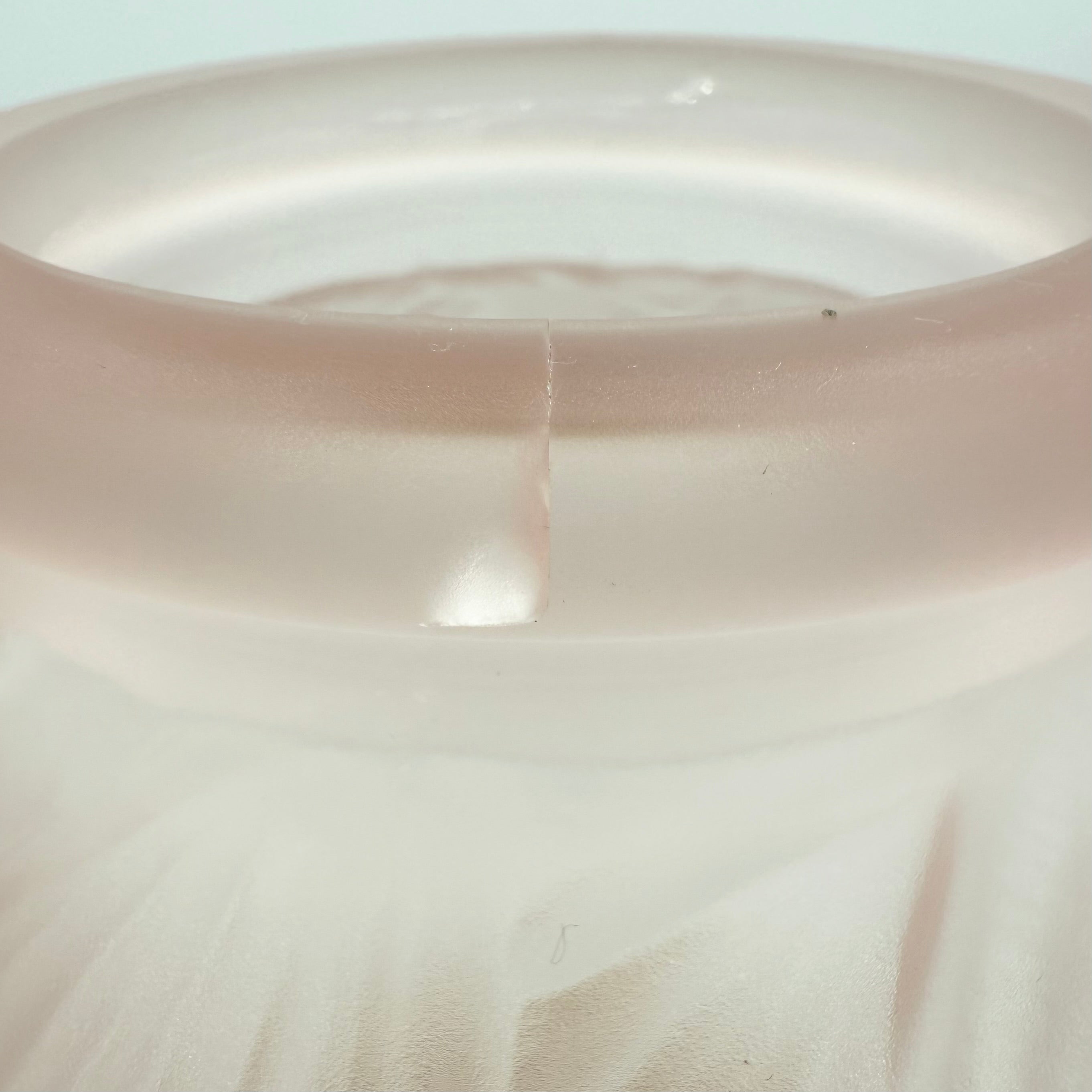 Pierre D’Avesn Art Deco Water Lilies Ball Vase in Pink Frosted Glass, c. 1930s