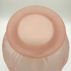 Pierre D’Avesn Art Deco Water Lilies Ball Vase in Pink Frosted Glass, c. 1930s