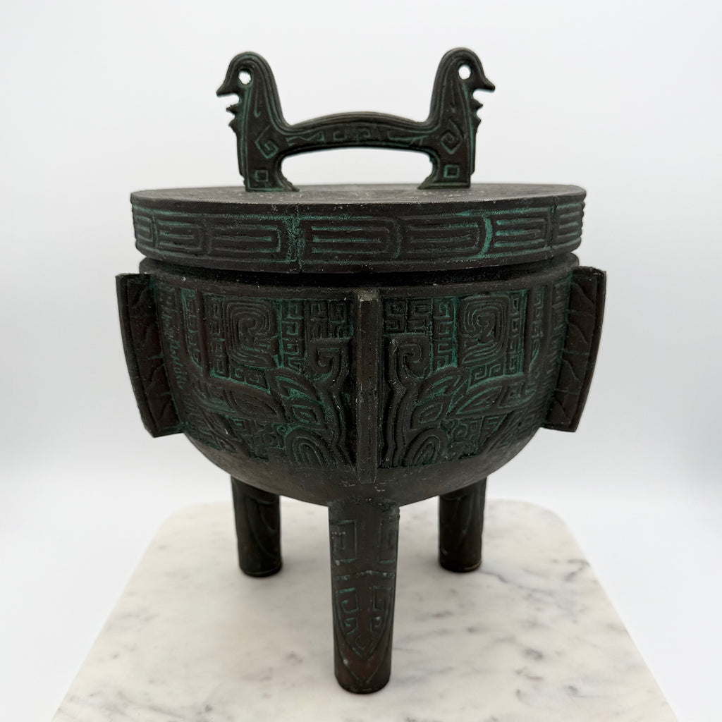 Vintage James Mont Style Brutalist Metal Carved MCM Ice Bucket