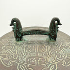 Vintage James Mont Style Brutalist Metal Carved MCM Ice Bucket