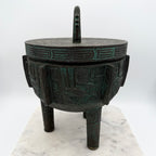 Vintage James Mont Style Brutalist Metal Carved MCM Ice Bucket
