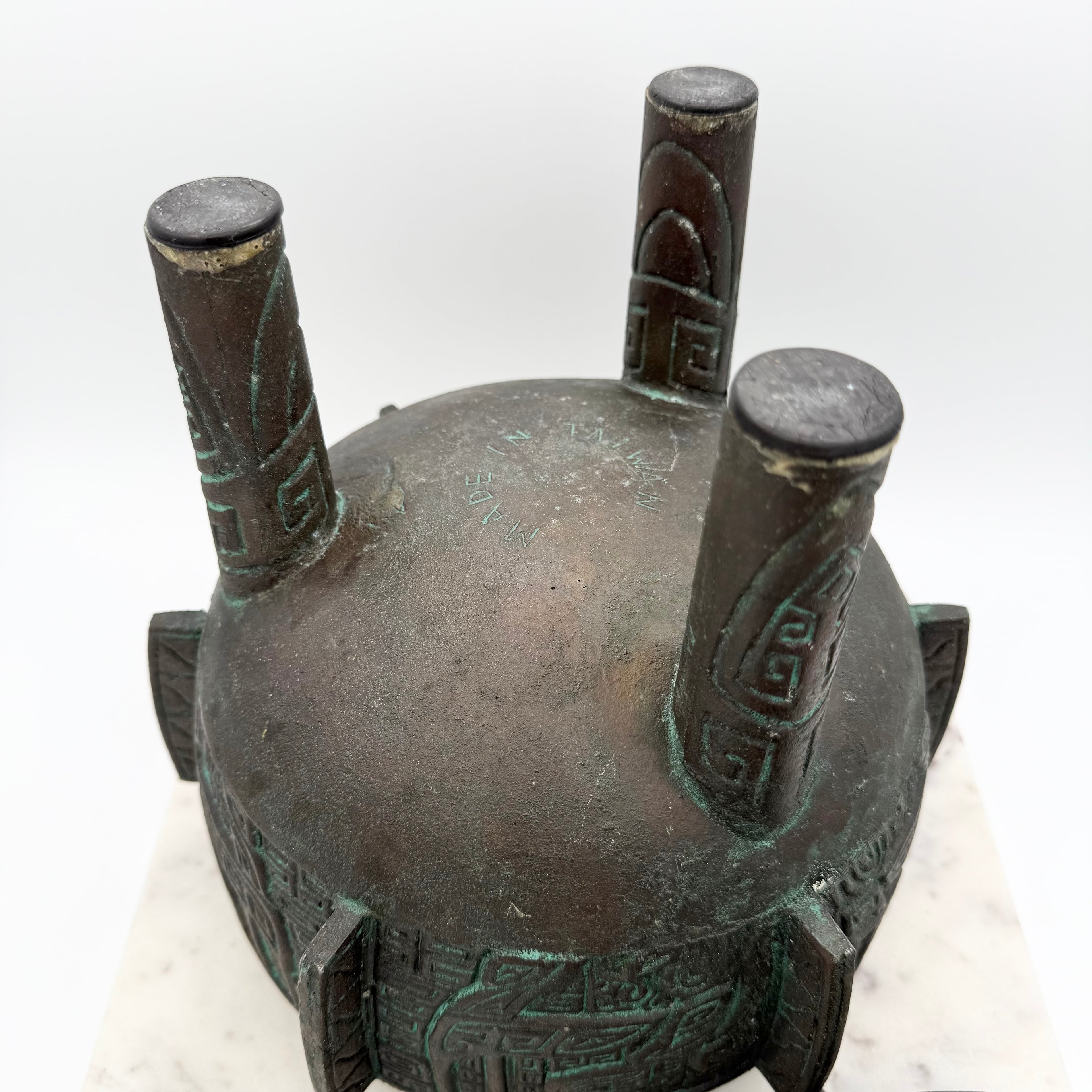 Vintage James Mont Style Brutalist Metal Carved MCM Ice Bucket
