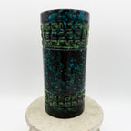 Italian Sgraffito Fat Lava Ceramic Cylinder Vase, Made in Italy