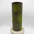 Vintage Green and Brown Speckled Ceramic Vintage Cylinder Vase