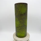 Vintage Green and Brown Speckled Ceramic Vintage Cylinder Vase