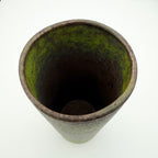 Vintage Green and Brown Speckled Ceramic Vintage Cylinder Vase