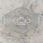 Antique American Brilliant Cut Glass Large Footed Oval Candy Dish With Ornate Lid