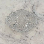 Antique American Brilliant Cut Glass Large Footed Oval Candy Dish With Ornate Lid