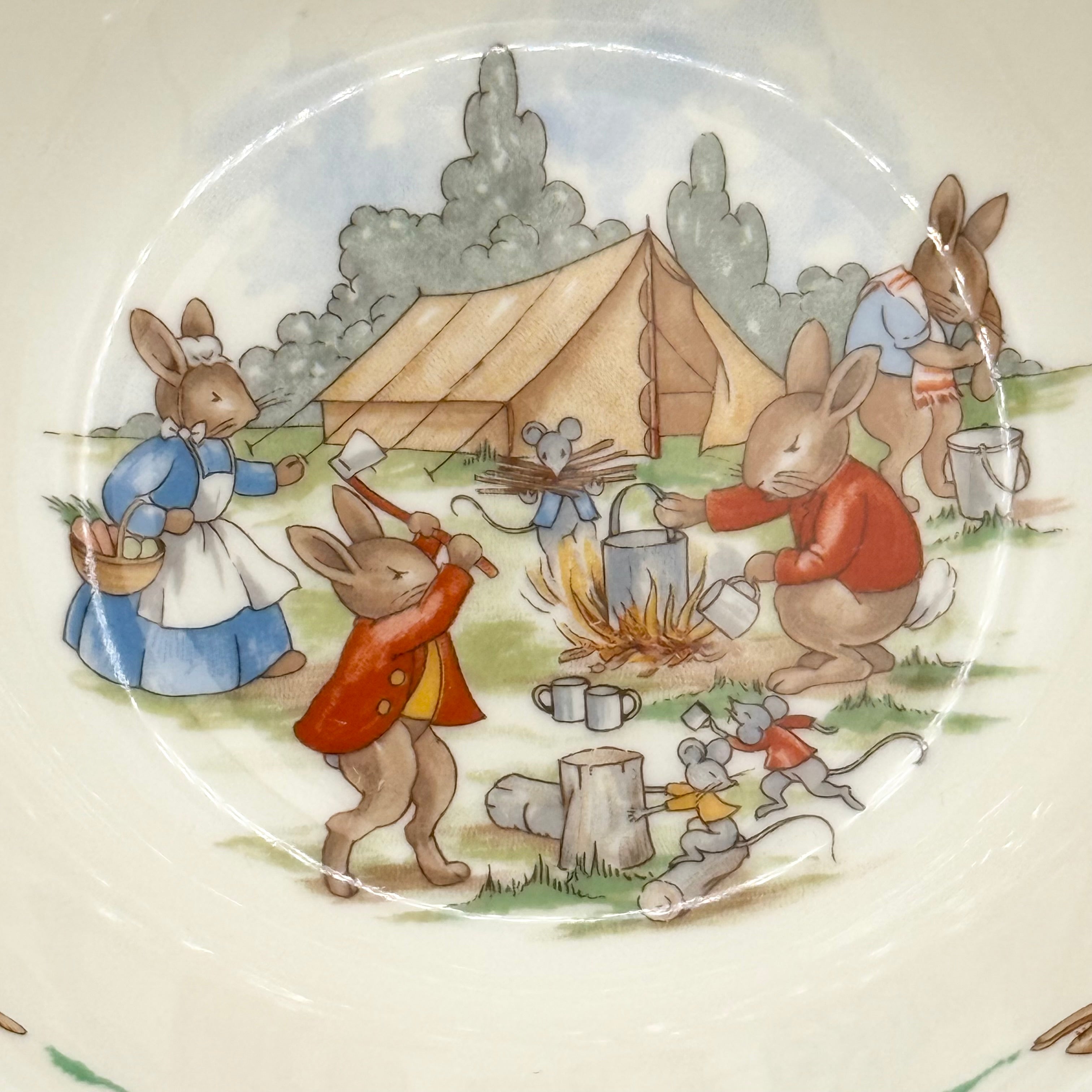 Vintage Campsite Royal Dalton Bunnykins Rabbit / Bunny Plate, Bowl and Cup Set