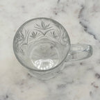 Vintage Paul Sebastian 24% Lead Crystal Coffee Cut Facet Leaf Design, Set of 4