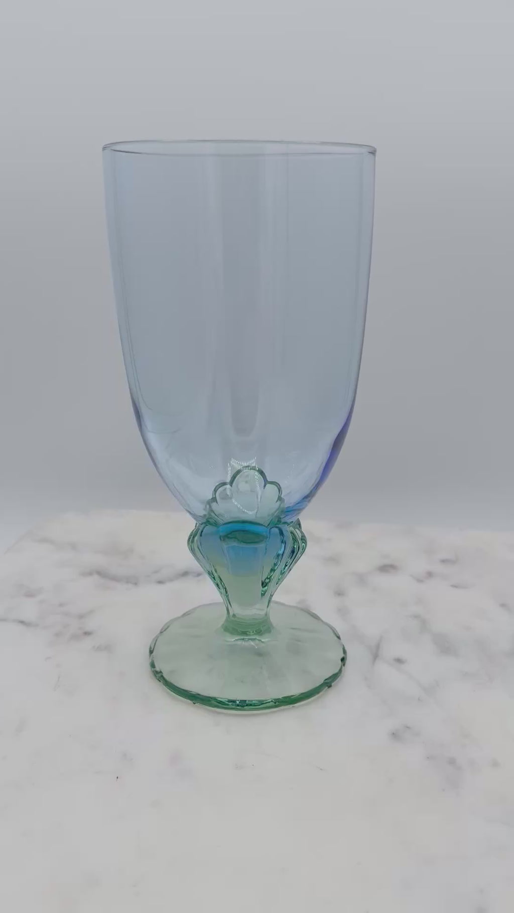 Bormioli Rocco Bahia Green Blue Iced Tea Glasses / Water Goblets, Made in Italy