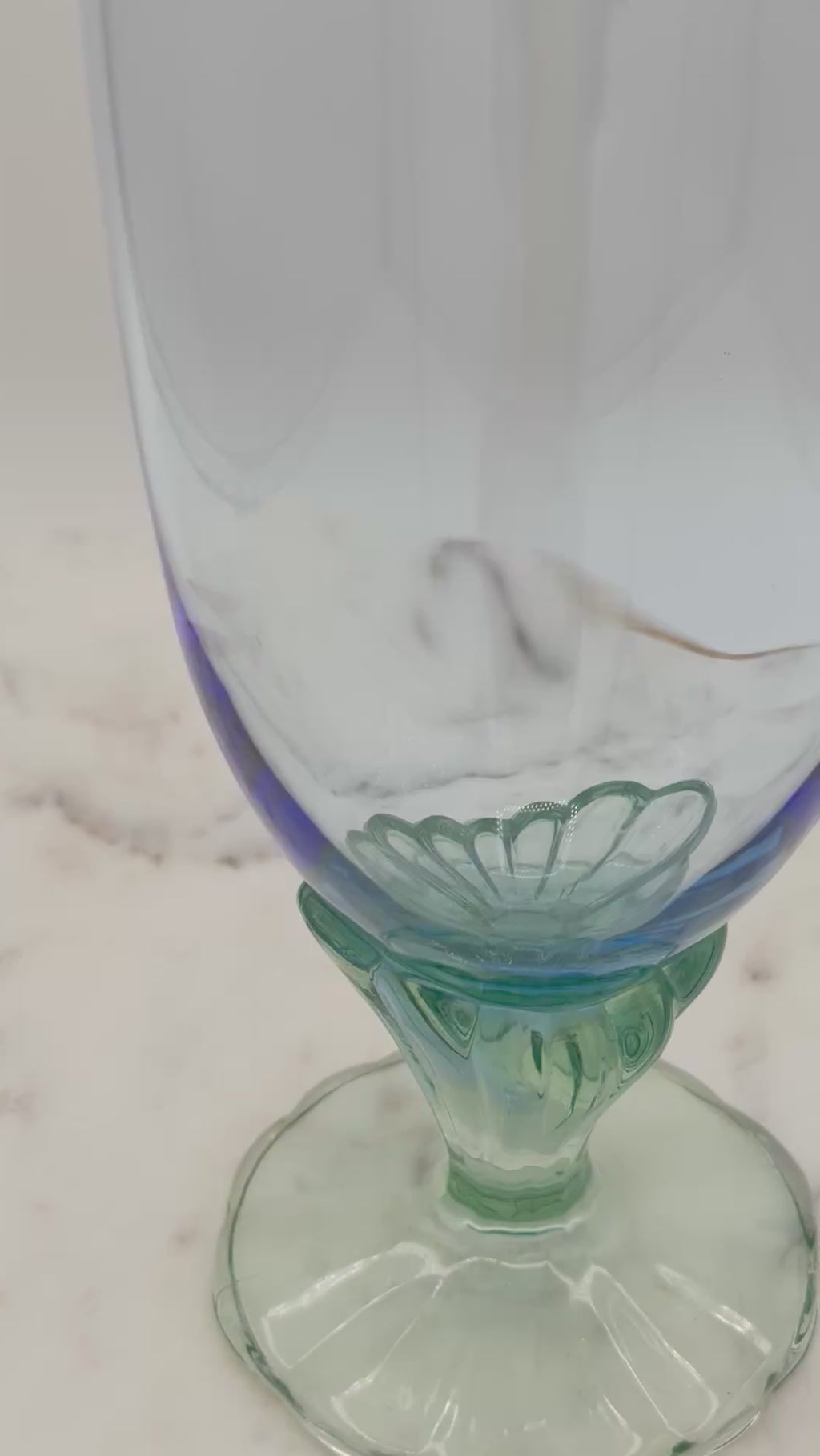 Bormioli Rocco Bahia Green Blue Iced Tea Glasses / Water Goblets, Made in Italy