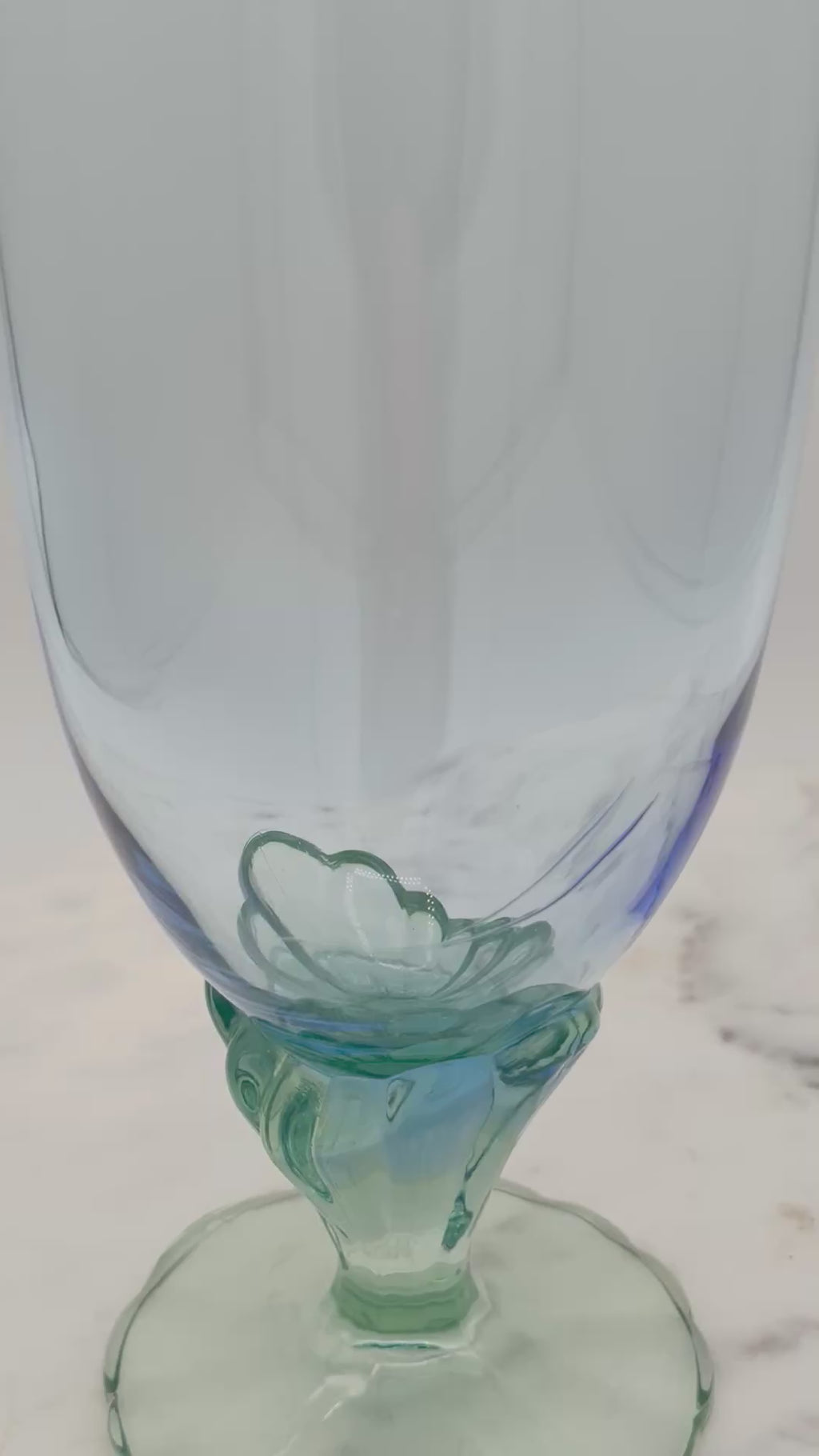 Bormioli Rocco Bahia Green Blue Iced Tea Glasses / Water Goblets, Made in Italy