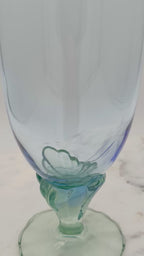 Bormioli Rocco Bahia Green Blue Iced Tea Glasses / Water Goblets, Made in Italy